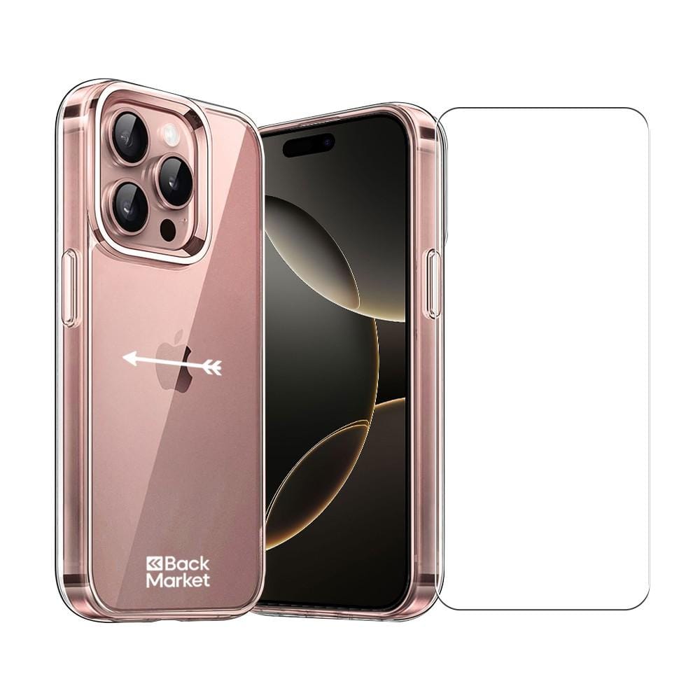 Coque Backgrade iPhone 16 Pro et écran de protection - Plastique 60% recyclé - Transparent