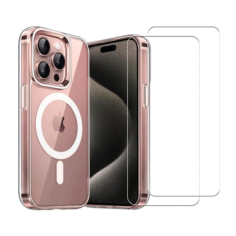 Coque iPhone 16 Pro et 2 écrans de protection - TPU - Transparente