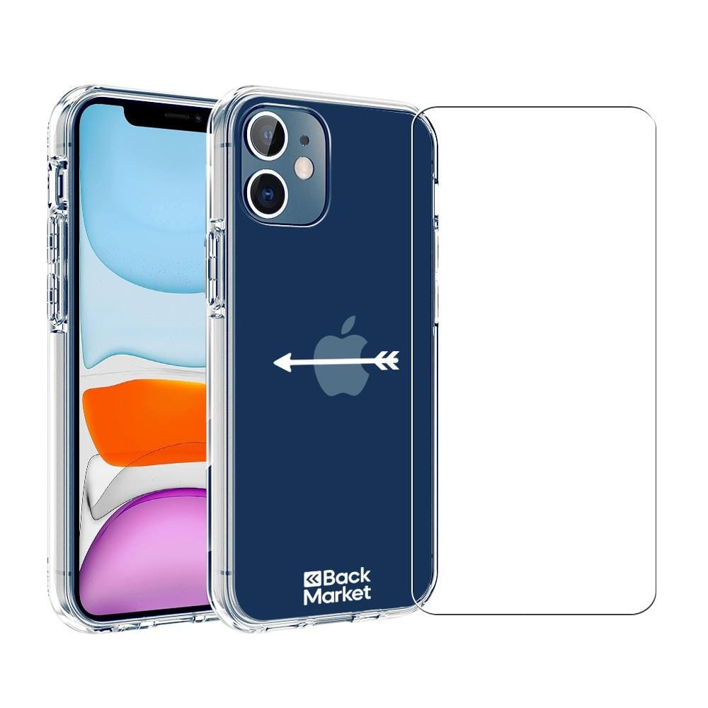 Coque Backgrade iPhone 12 mini et écran de protection - Plastique 60% recyclé - Transparent