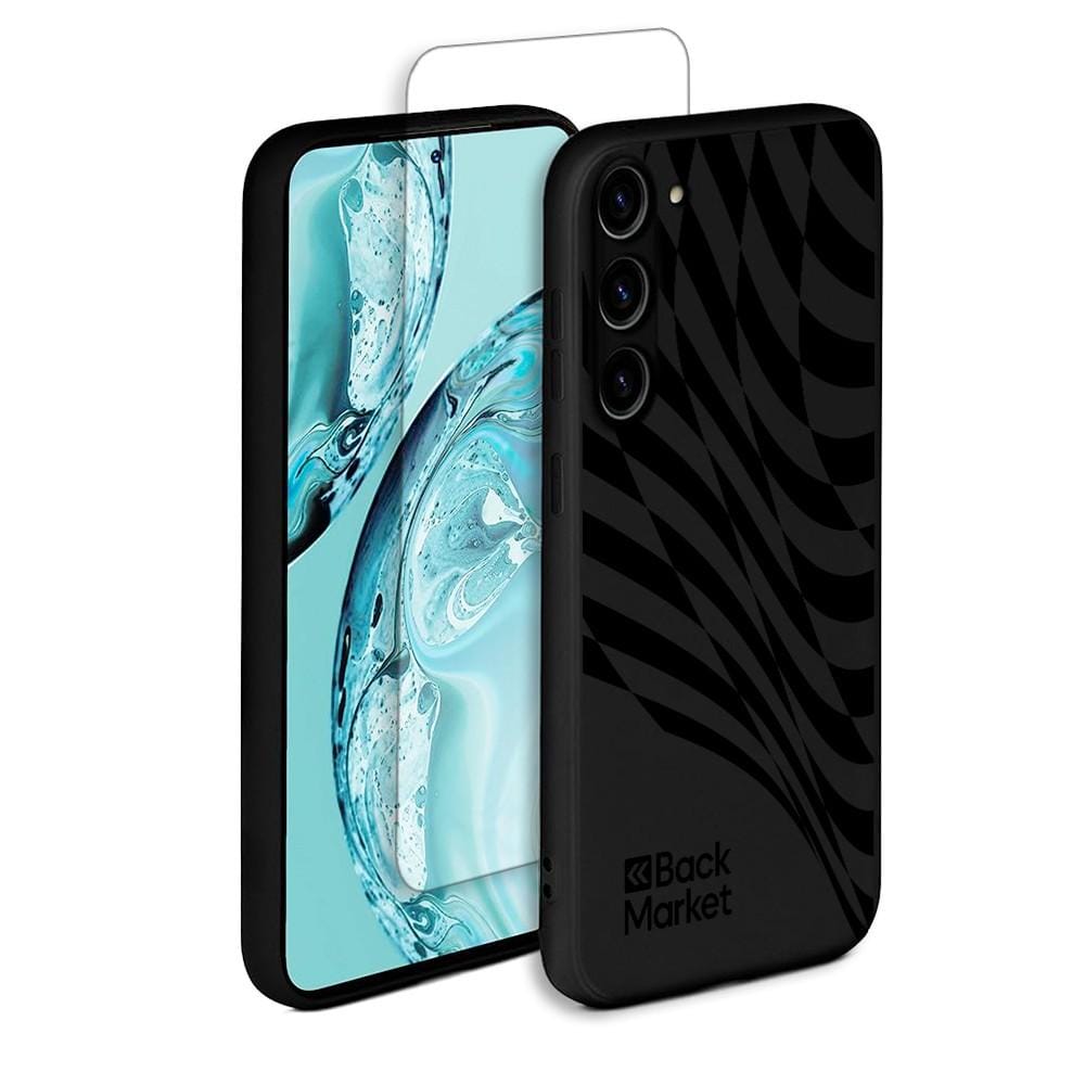 Coque Backgrade Galaxy S23+ et écran de protection - Plastique recyclé - Noir