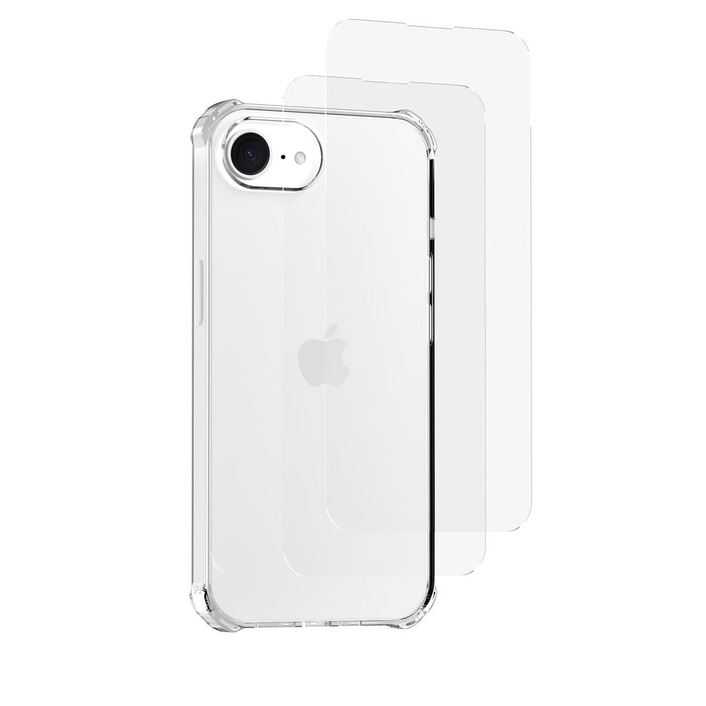 Coque iPhone 16e et 2 écrans de protection - TPU - Transparent