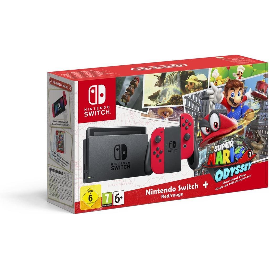 Switch 32GB - Rouge - Edition limitée Super Mario Odyssey + Super Mario Odyssey