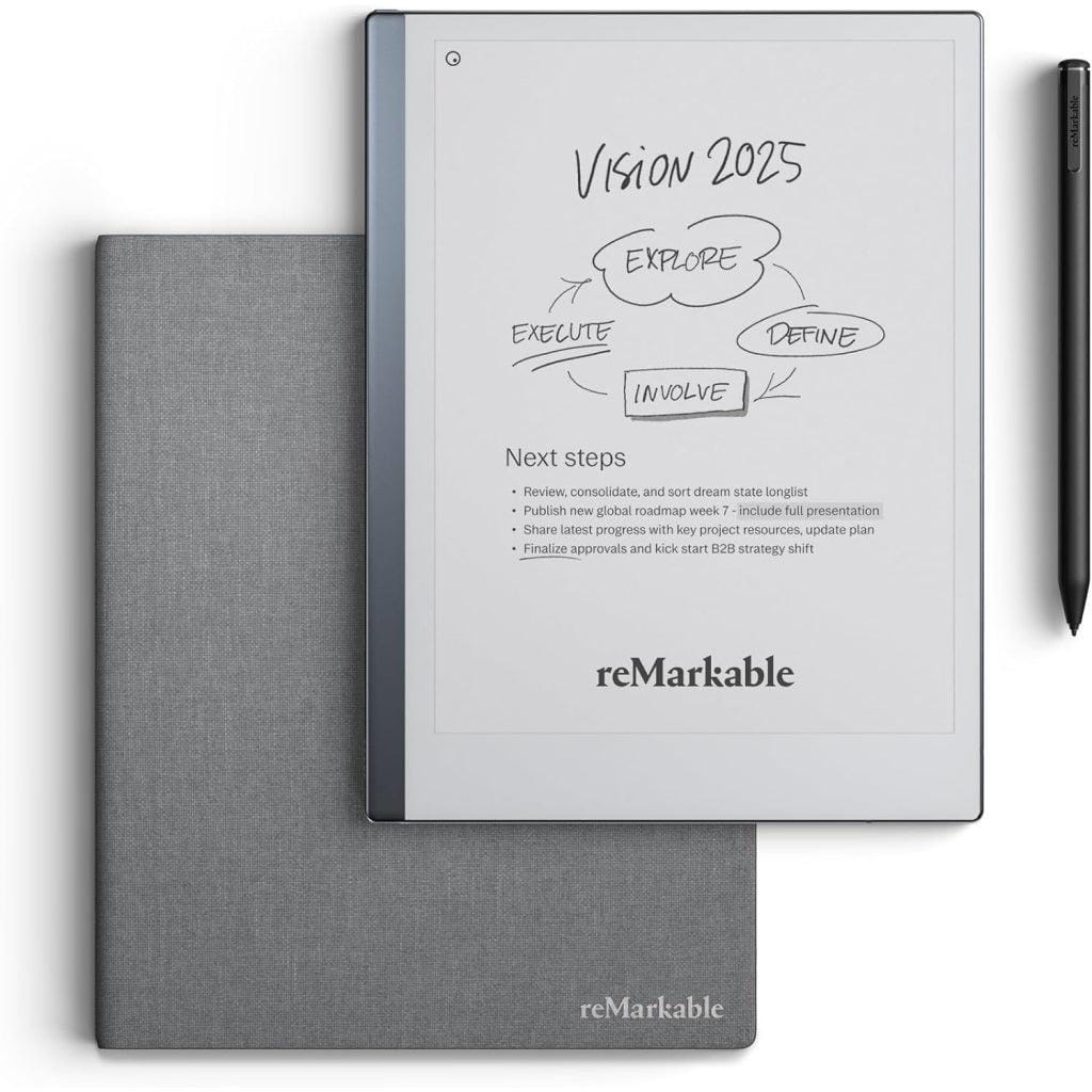 Liseuse Komplettes reMarkable 2 Set mit Grey Etui Folio und Marker Basic RM210