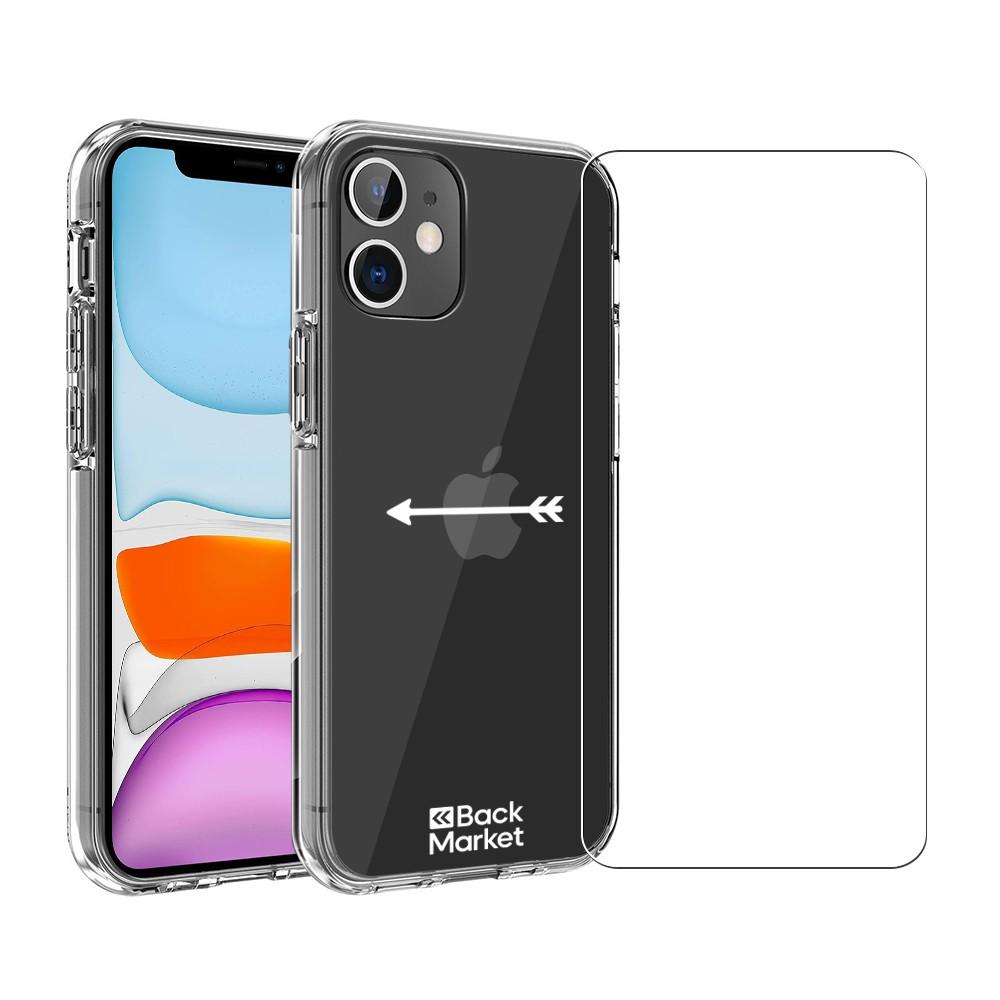 Coque Backgrade iPhone 11 et écran de protection - Plastique 60% recyclé - Transparent