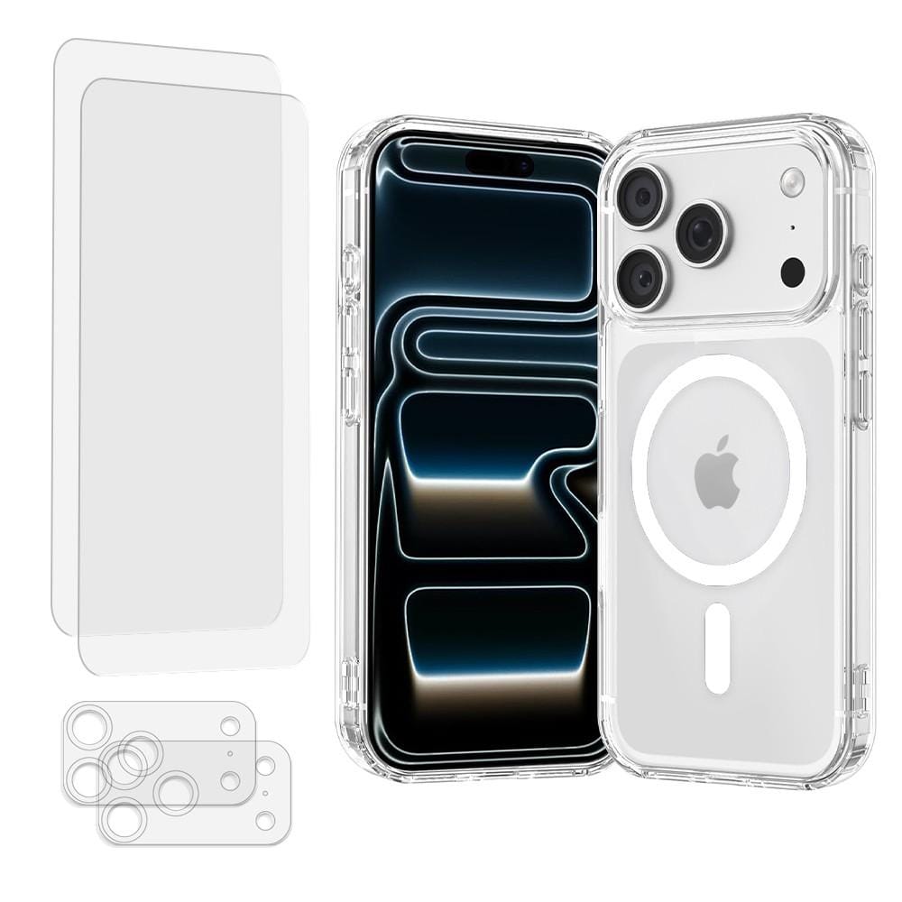 Coque iPhone 17 Pro et 2 écrans de protection - TPU - Transparent