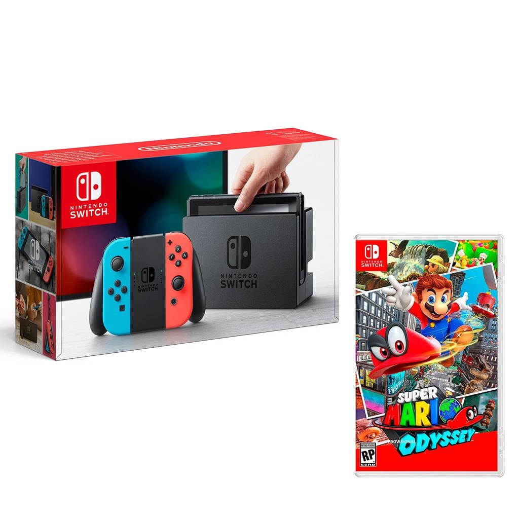 Switch 32GB - Bleu - Edition limitée Standard + Mario Odyssey