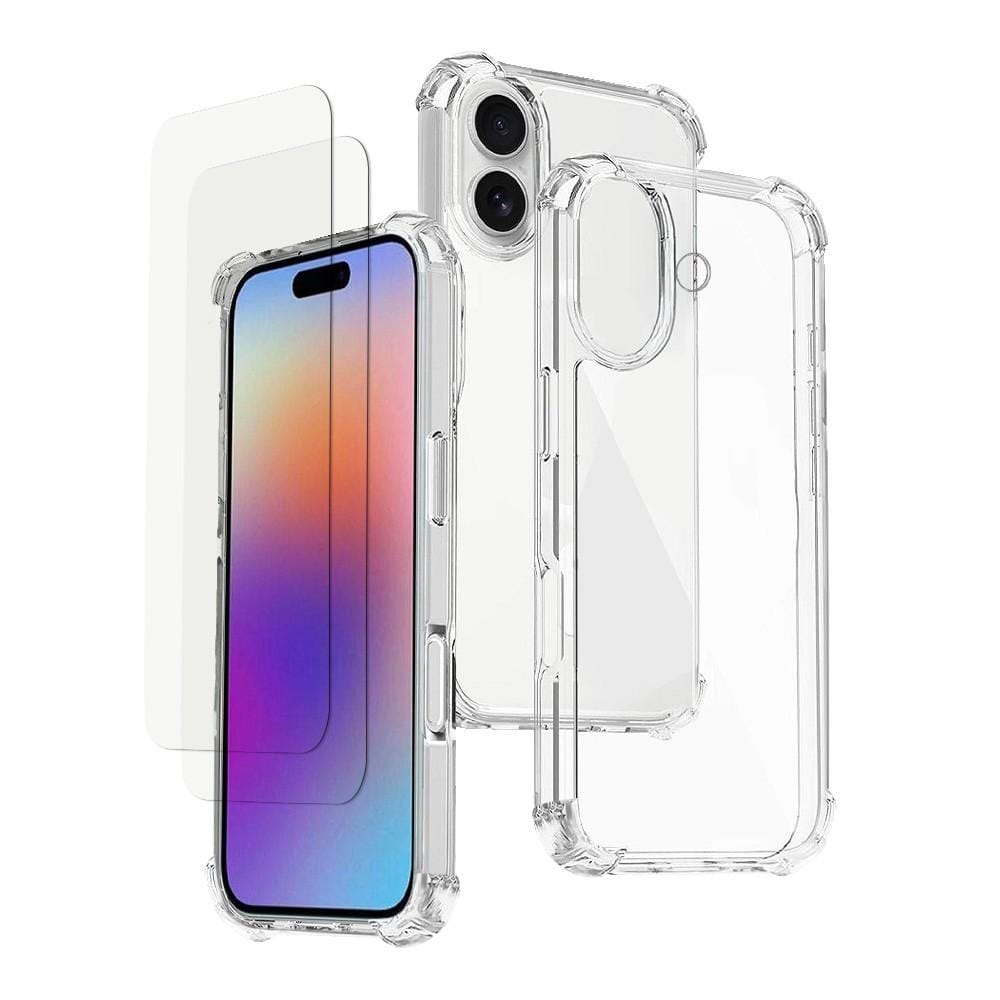 Coque iPhone 17 et 2 écrans de protection - TPU - Transparent