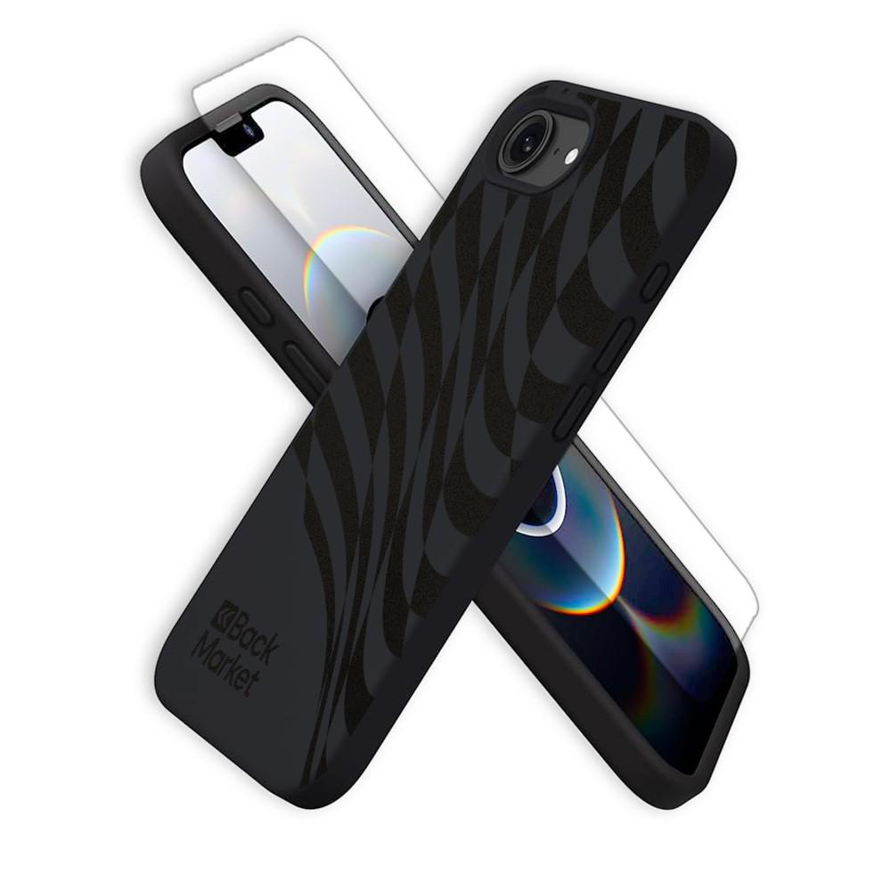 Coque Backgrade iPhone 16e et écran de protection - Plastique recyclé - Noir