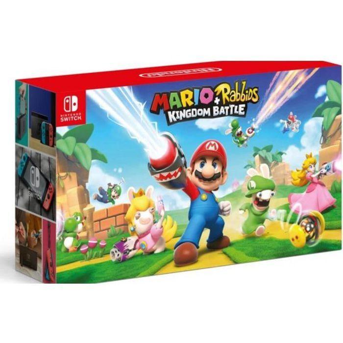 Switch 32GB - Noir + Mario + Rabbids Kingdom Battle