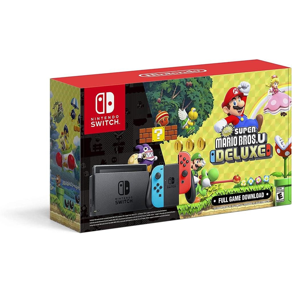 Switch 32GB - Noir + New Super Mario Bros U Deluxe