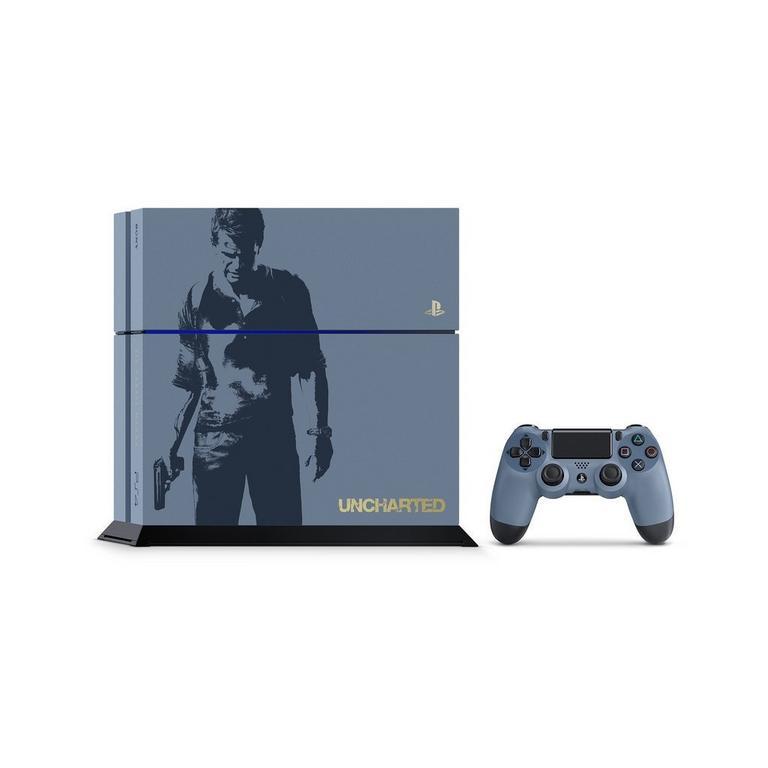 PlayStation 4 1000GB - Bleu - Edition limitée Uncharted 4 + Uncharted 4 - -