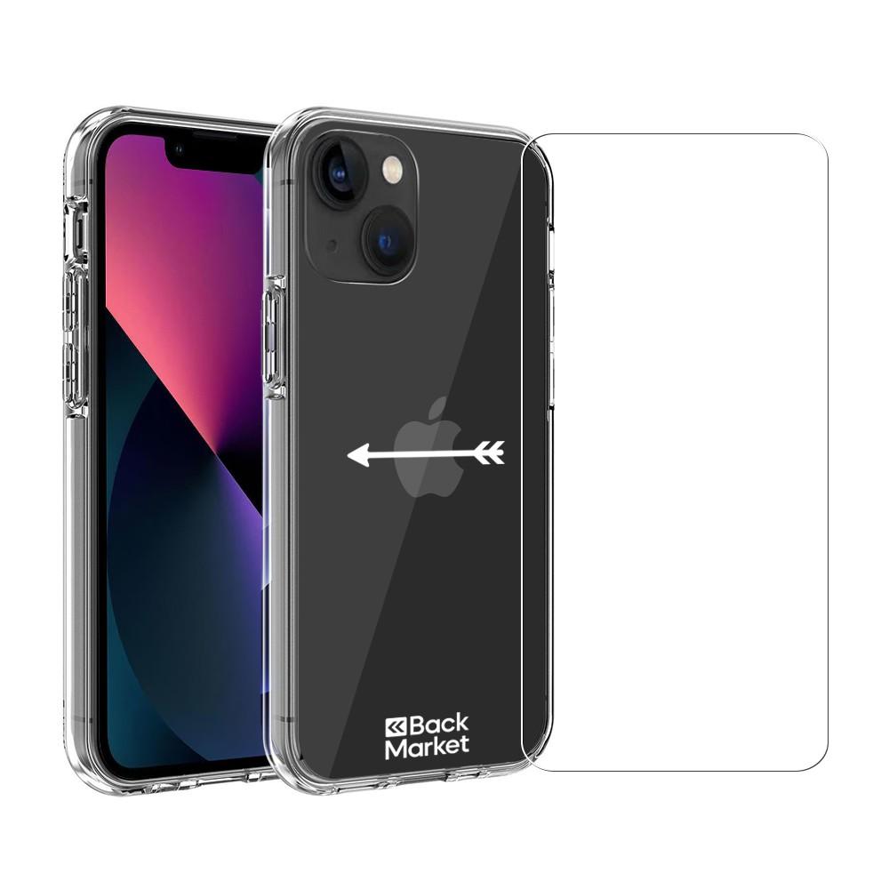 Coque Backgrade iPhone 13 mini et écran de protection - Plastique 60% recyclé - Transparent